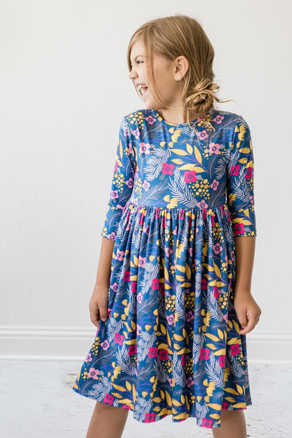 Flora 3/4 Sleeve Pocket Twirl Dress Mila & Rose ®