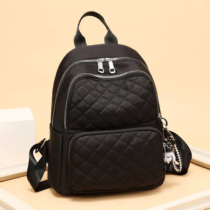 Waterproof Women's Backpack with Large Capacity and Gold Zipper