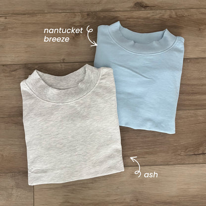 Nantucket Breeze Oversized French Terry Mockneck Ivy + Cloth