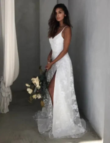 Lace V-Neck Maxi Dress