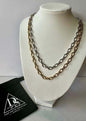 Tri Oval Mini Link Necklace 18K Gold Non Tarnish Water Resistant Deep South Originals