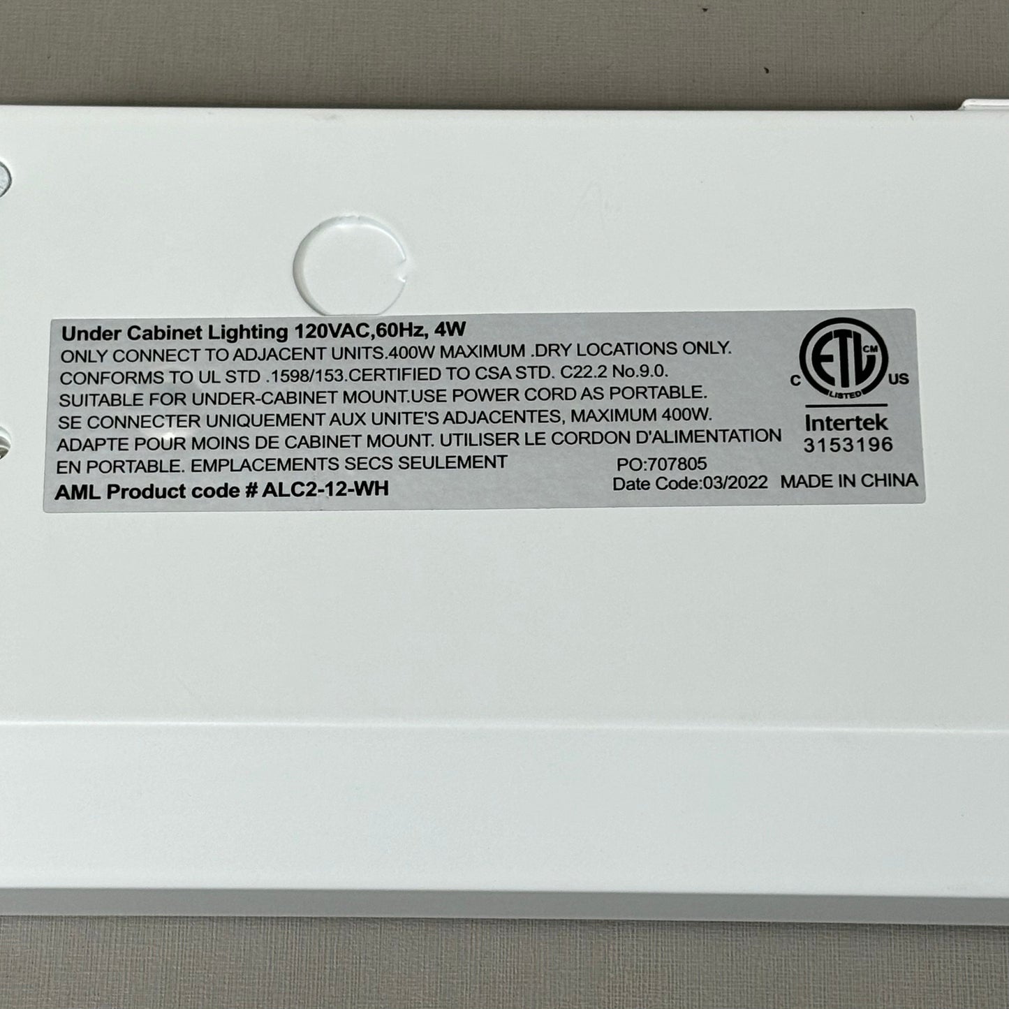 AMERICAN LIGHTING 2 LED Under Cabinet Light 12" 4W 3000K White ALC212WH PayWut