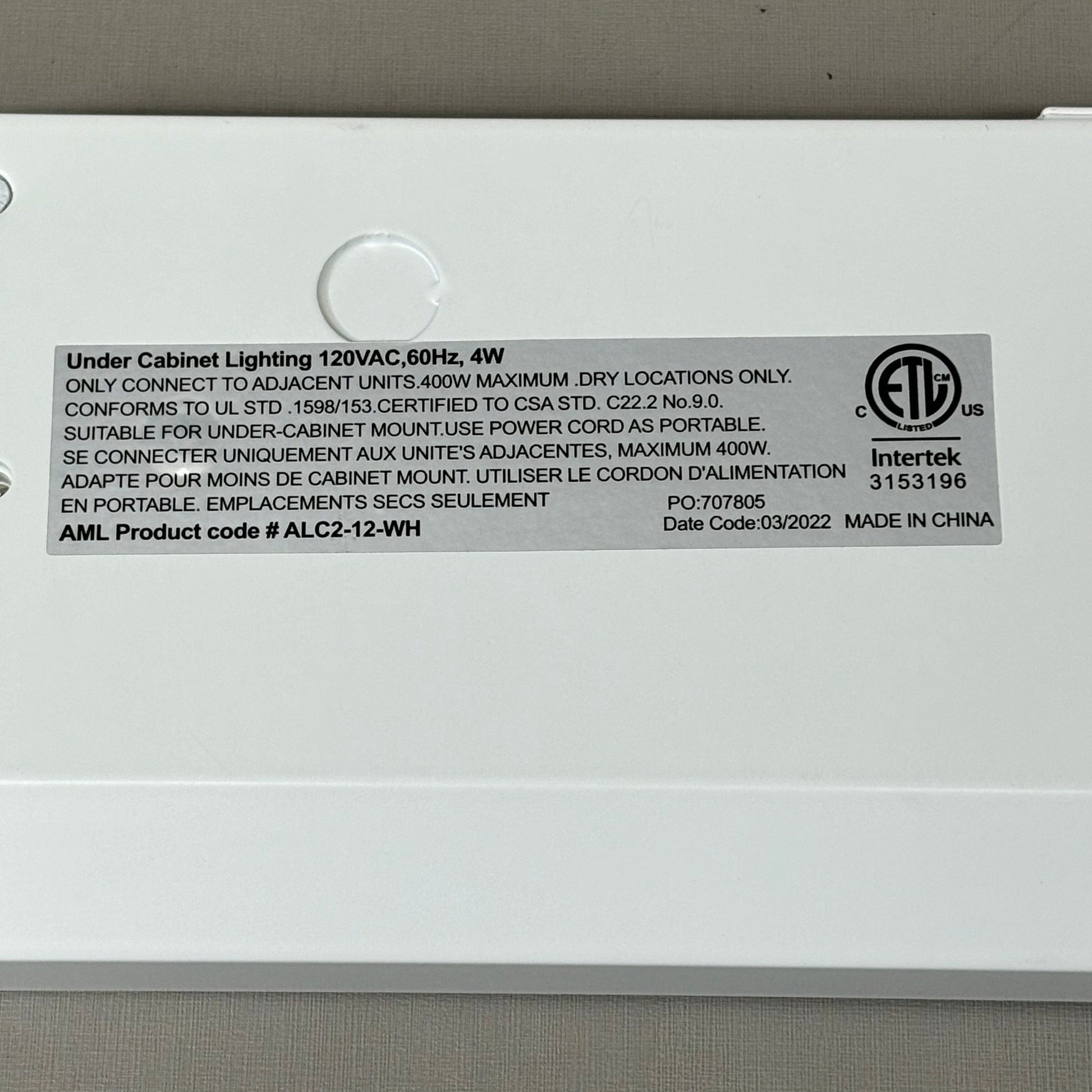 AMERICAN LIGHTING 2 LED Under Cabinet Light 12" 4W 3000K White ALC212WH PayWut