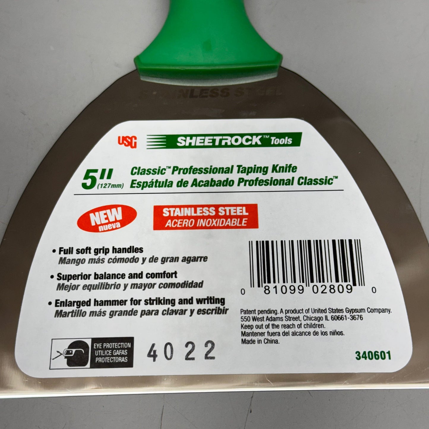 USG SHEETROCK TOOLS (2 PACK) Classic Professional Taping Knife 5" Green 340601 PayWut