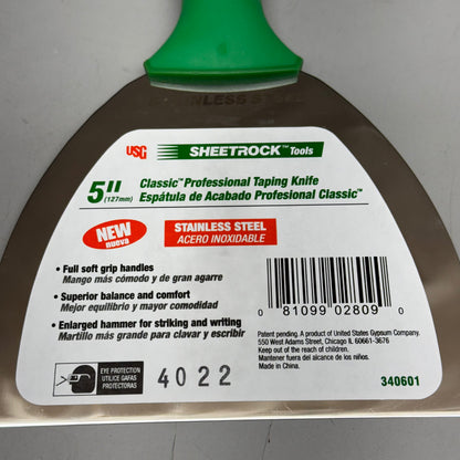 USG SHEETROCK TOOLS (2 PACK) Classic Professional Taping Knife 5" Green 340601 PayWut