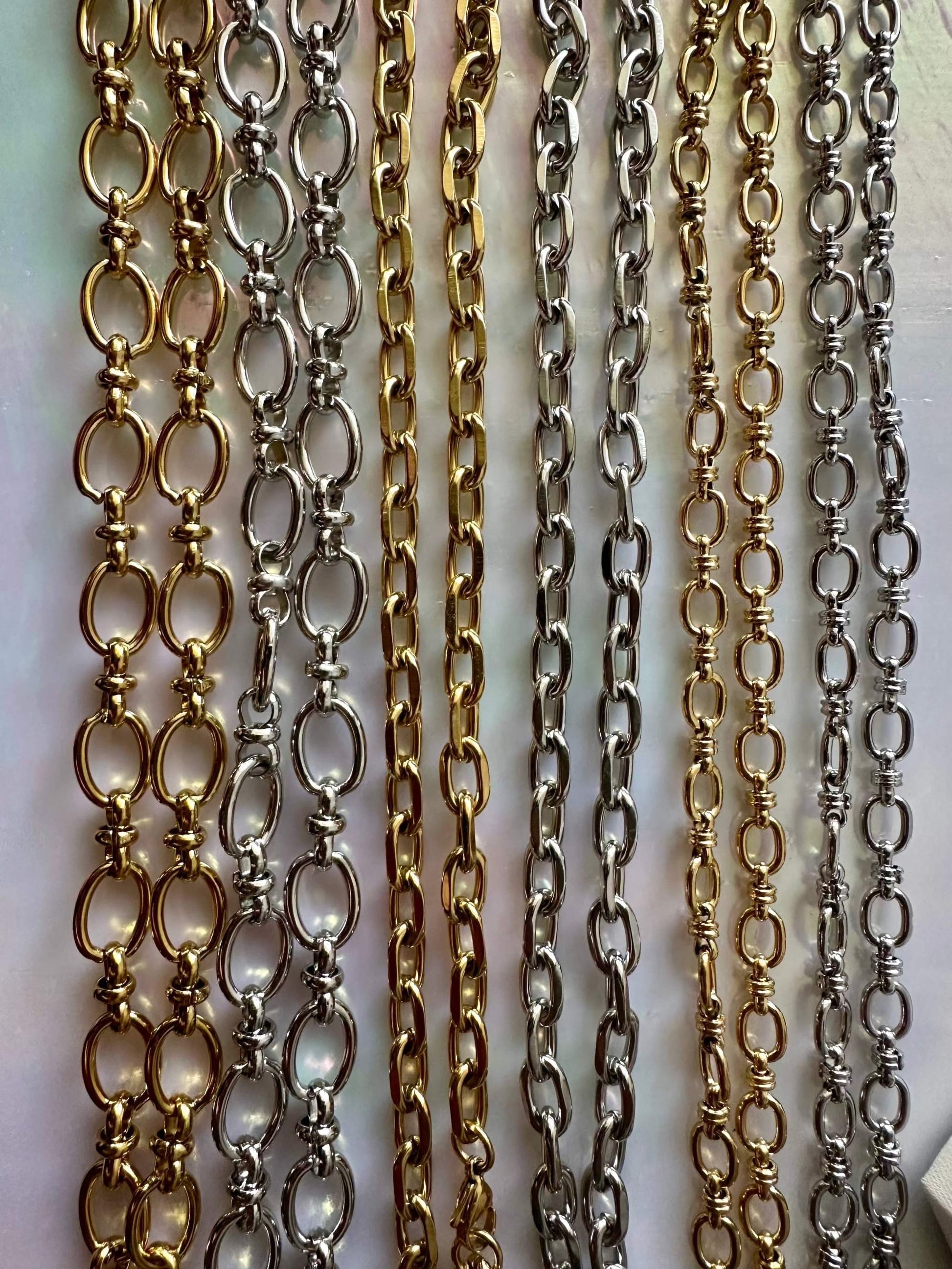 Tri Oval Mini Link Necklace 18K Gold Non Tarnish Water Resistant Deep South Originals