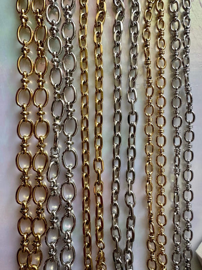 Tri Oval Mini Link Necklace 18K Gold Non Tarnish Water Resistant Deep South Originals