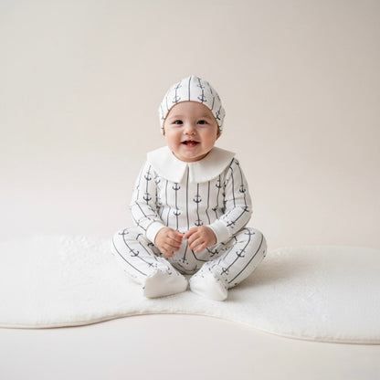 Nautical Anchor Romper Set Honey and Hive