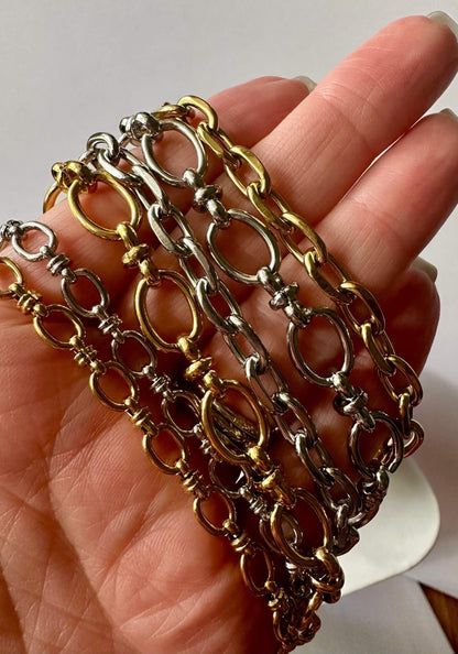 Tri Oval Mini Link Necklace 18K Gold Non Tarnish Water Resistant Deep South Originals