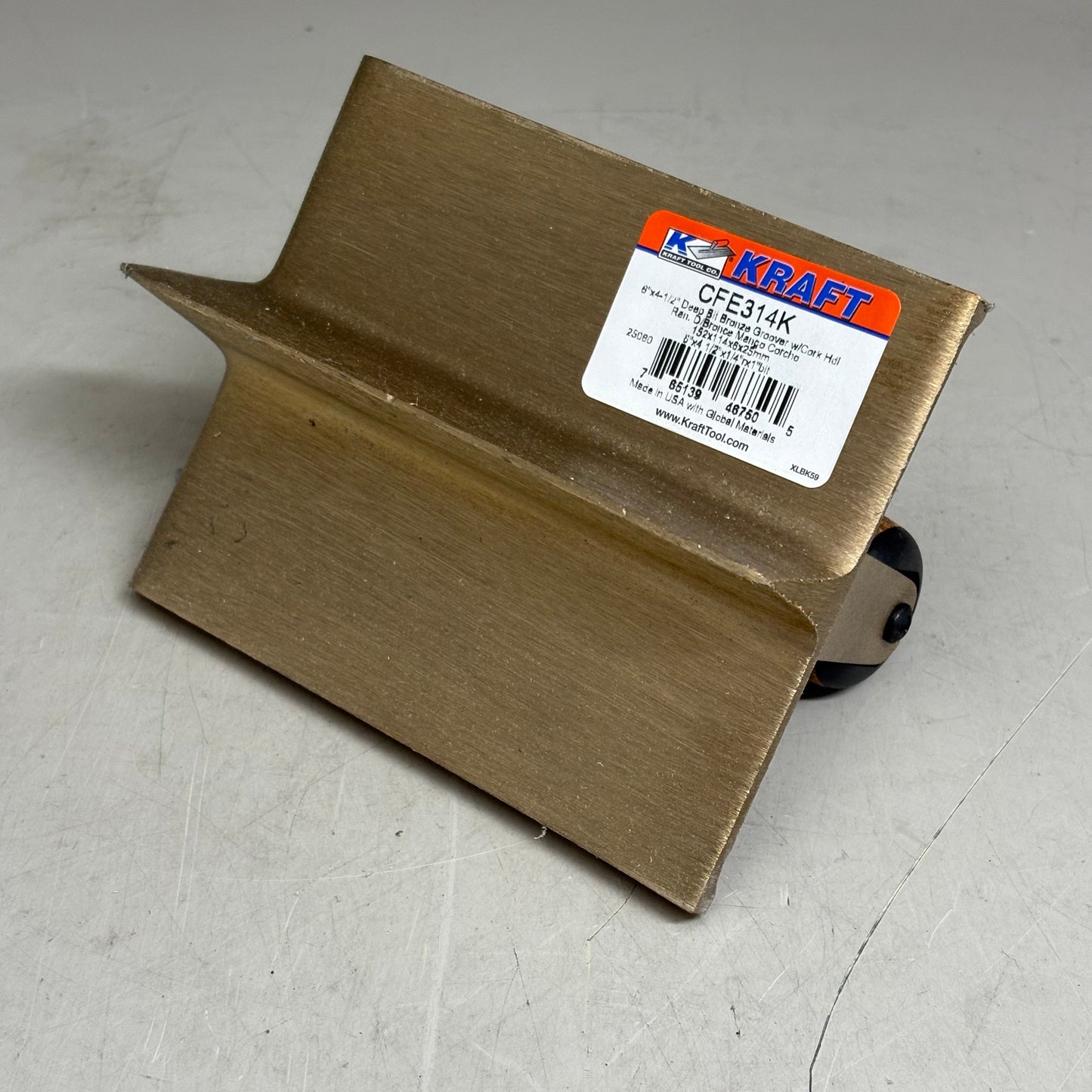 KRAFT TOOL CO Deep Bit Bronze Groover with Cork Handle 6" x 4-1/2" 1/4"R 1"D PayWut