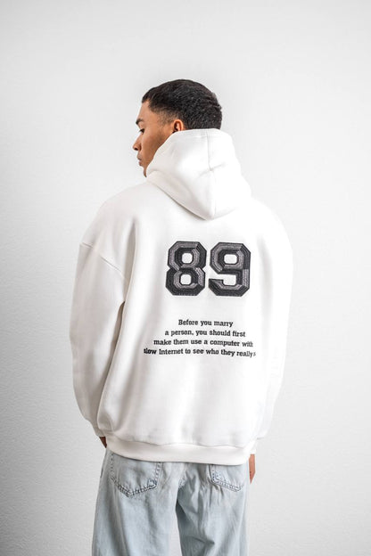 Funny '89' Graphic Hoodie with Humorous Quote Withinblack