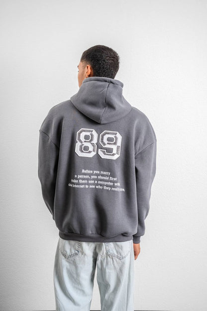 Funny '89' Graphic Hoodie with Humorous Quote Withinblack
