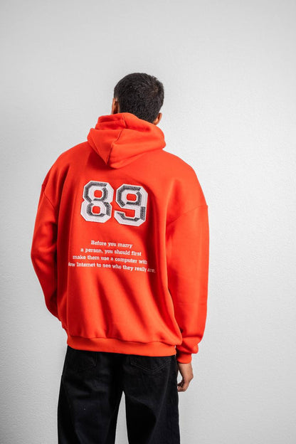 Funny '89' Graphic Hoodie with Humorous Quote Withinblack