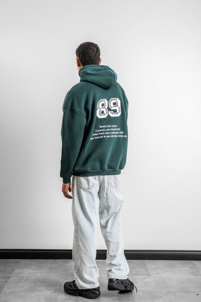 Funny '89' Graphic Hoodie with Humorous Quote Withinblack