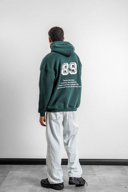 Funny '89' Graphic Hoodie with Humorous Quote Withinblack