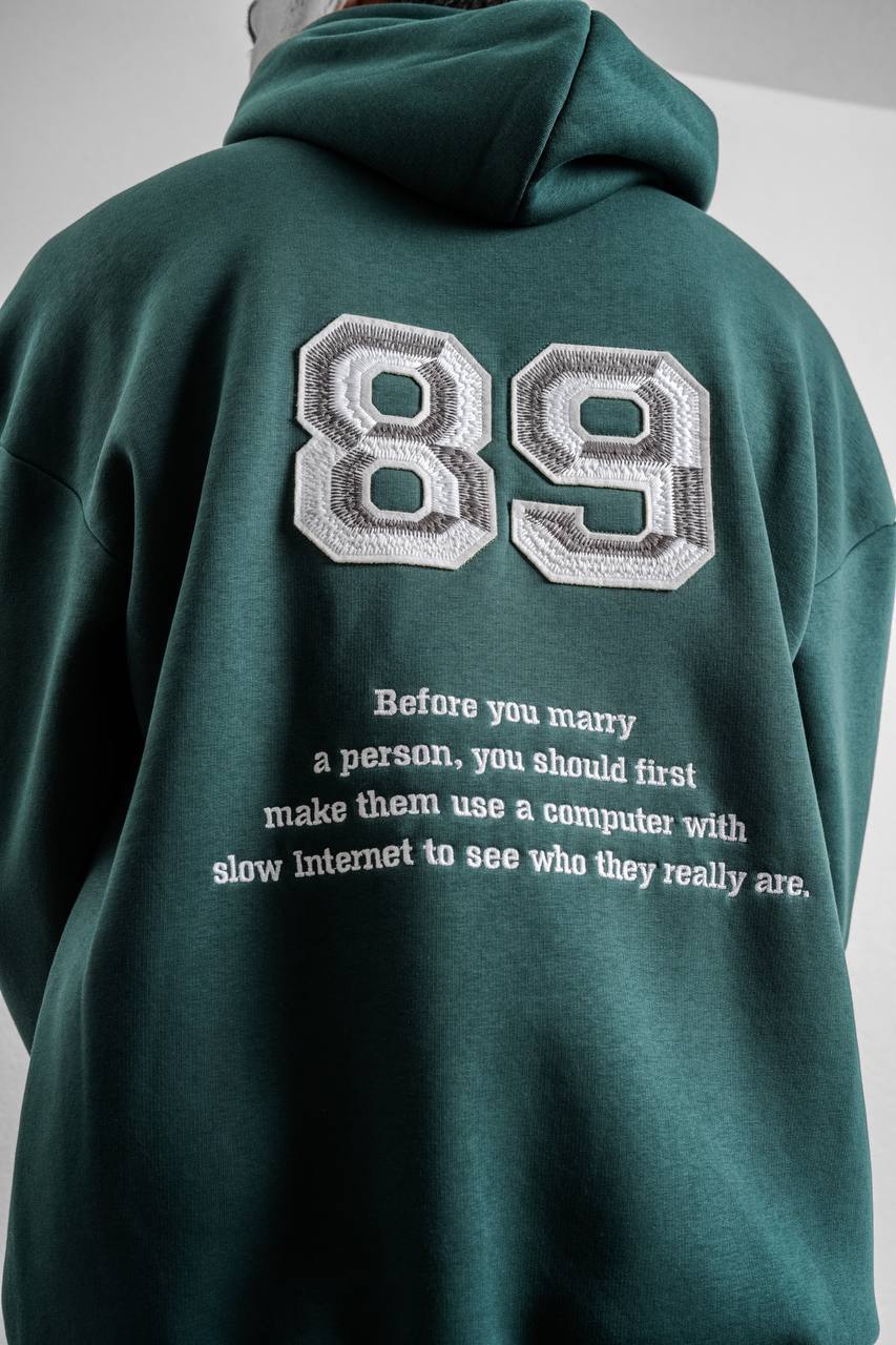 Funny '89' Graphic Hoodie with Humorous Quote Withinblack