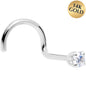 14k White Gold 2mm Lab Grown Diamond Nose Ring BodyCandy