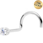 14k White Gold 2mm Lab Grown Diamond Nose Ring BodyCandy