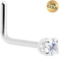 14k White Gold 2mm Lab Grown Diamond Nose Ring BodyCandy