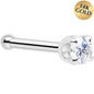 14k White Gold 2mm Lab Grown Diamond Nose Ring BodyCandy