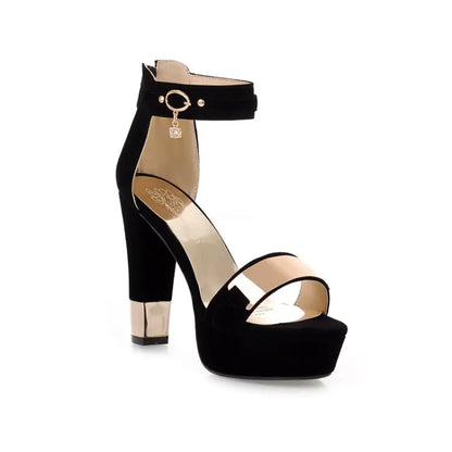 Black Sexy Fish Mouth High Heels Platform Shoes