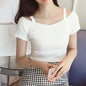 Korean Fashion Slim Off-Shoulder Short Sleeve T-Shirt