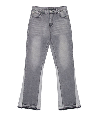 GREY SPLIT FLARE DENIM