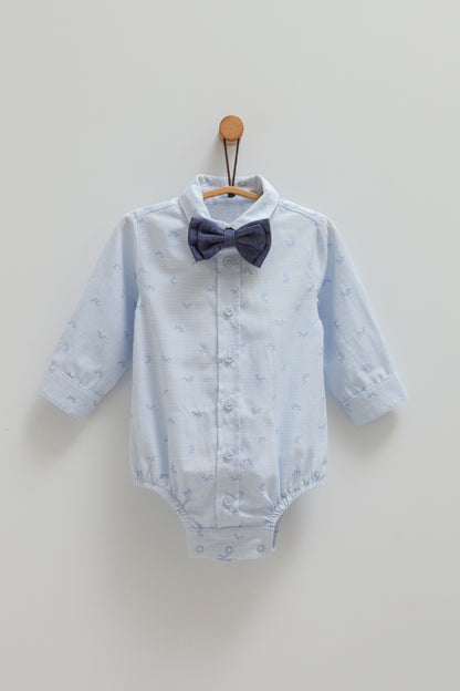 Dapper Bowtie Romper Honey and Hive