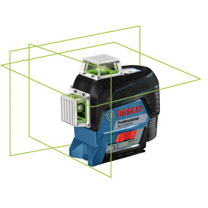 BOSCH GLL3-330CG-B 360-Degree Green Beam Three-Plane Line Laser Level with 2 Batteries VM Hardware