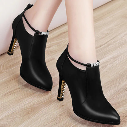 Autumn New Korean Style Pointed Toe Heels for Women