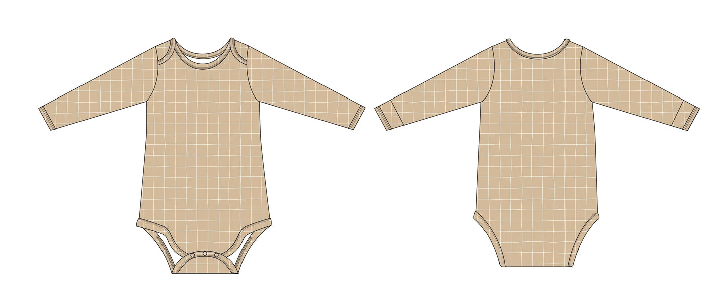 Cinnamon Cider Grid - Bodysuit Blush Lotus