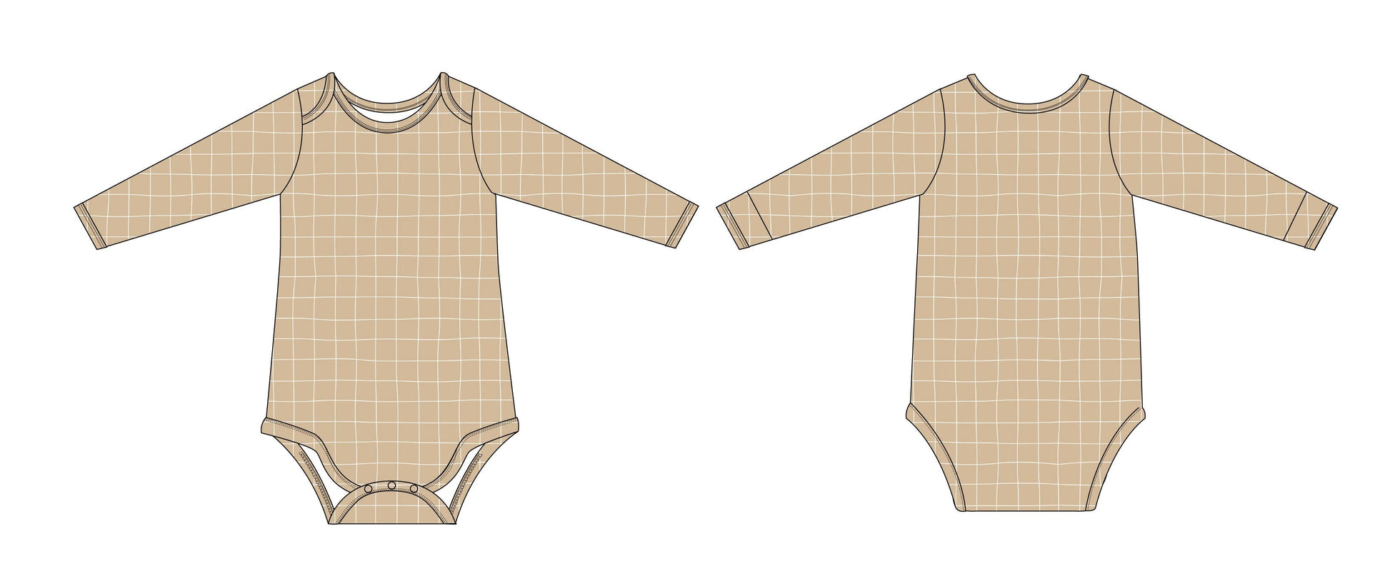 Cinnamon Cider Grid - Bodysuit Blush Lotus