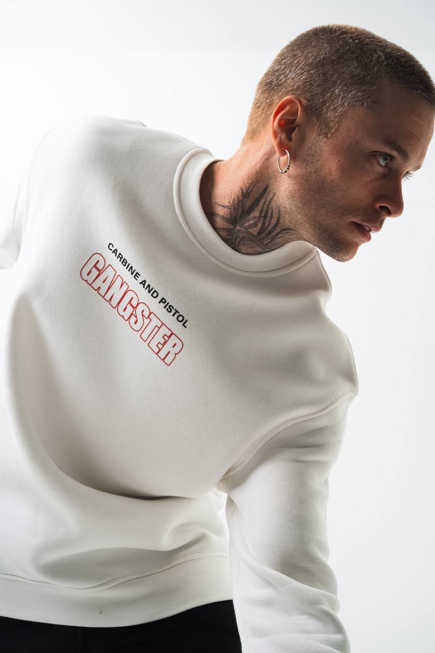 Gangster Oversized Sweatshirt: Urban Streetwear & Graphic Design Withinblack