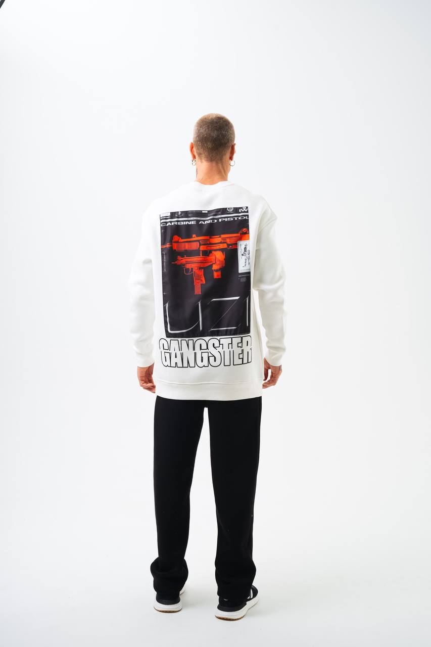 Gangster Oversized Sweatshirt: Urban Streetwear & Graphic Design Withinblack