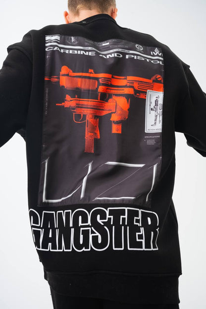 Gangster Oversized Sweatshirt: Urban Streetwear & Graphic Design Withinblack