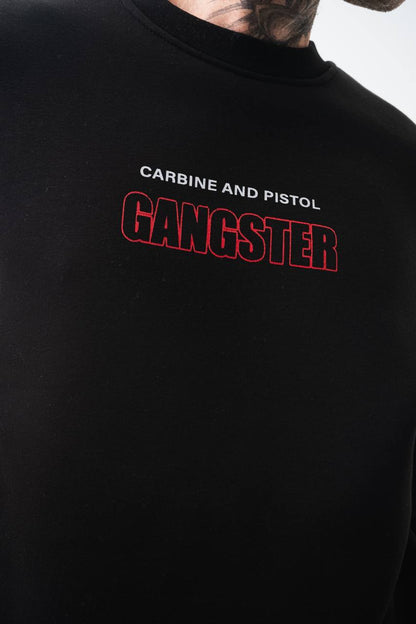Gangster Oversized Sweatshirt: Urban Streetwear & Graphic Design Withinblack