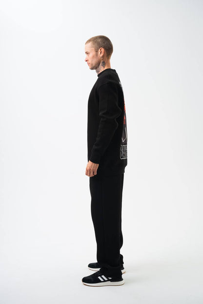 Gangster Oversized Sweatshirt: Urban Streetwear & Graphic Design Withinblack