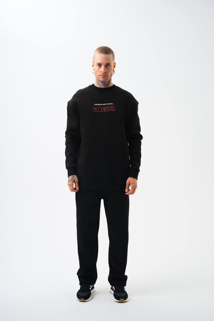Gangster Oversized Sweatshirt: Urban Streetwear & Graphic Design Withinblack