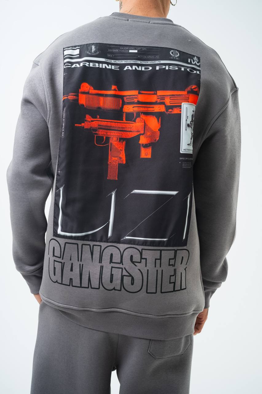 Gangster Oversized Sweatshirt: Urban Streetwear & Graphic Design Withinblack