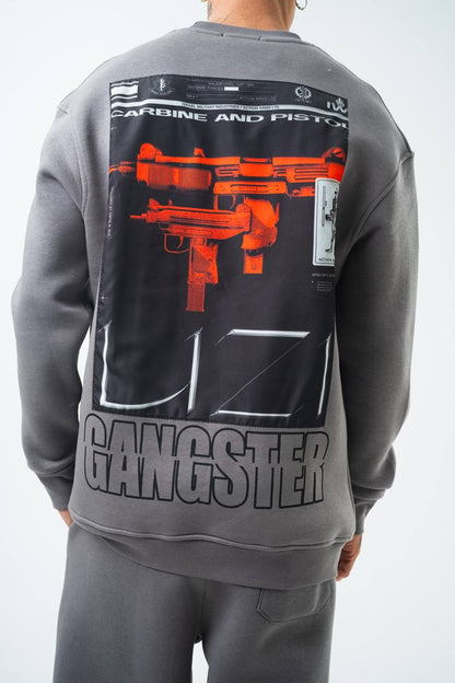 Gangster Oversized Sweatshirt: Urban Streetwear & Graphic Design Withinblack