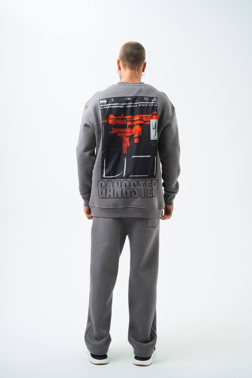 Gangster Oversized Sweatshirt: Urban Streetwear & Graphic Design Withinblack
