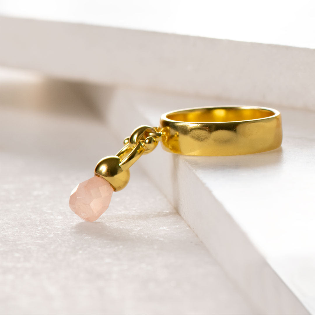 Adele - Rose Quartz Equestrian Horse Bit Necklace in Gold Urban-Equestrian