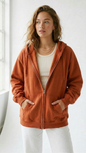 Tangerine Dream: Ultra-Cozy Women's Oversized Orange Zip-Up Hoodie Tinyloverclothing