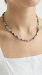 The Sunset Confetti Beaded Necklace | Multi-Color Gemstone Layering Choker Tinyloverclothing