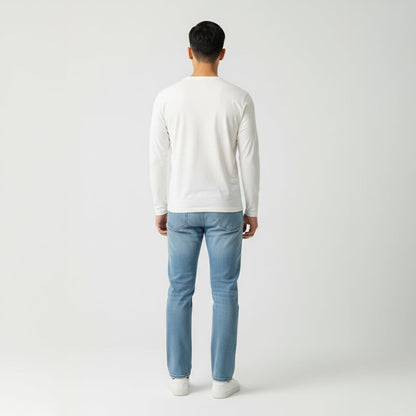 Mason White Long Sleeve Crew Auragen
