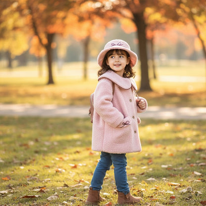 Rosalie Pink Bouclé Coat Honey and Hive