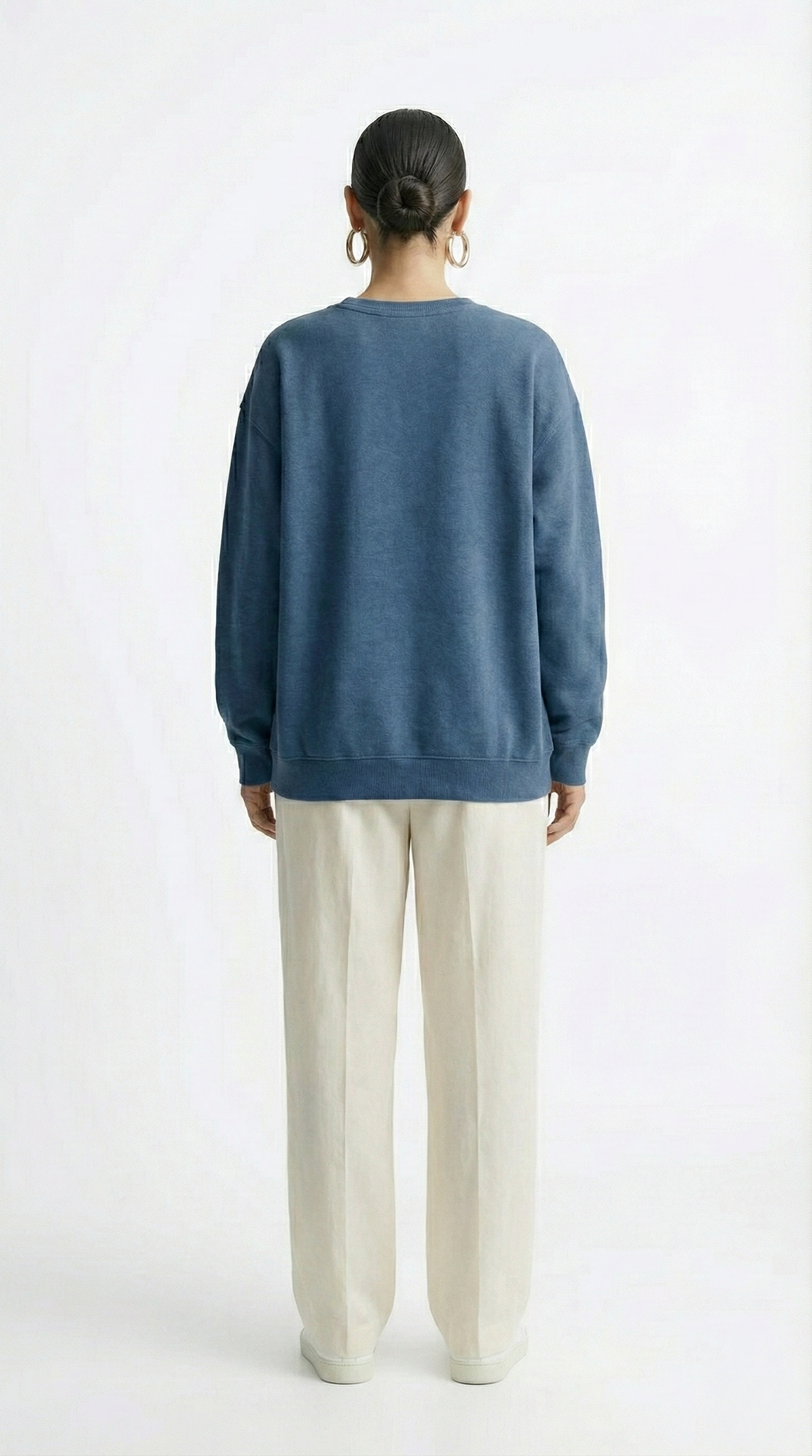 Women's Oversized Cotton-Blend Crewneck Sweatshirt Tinyloverclothing
