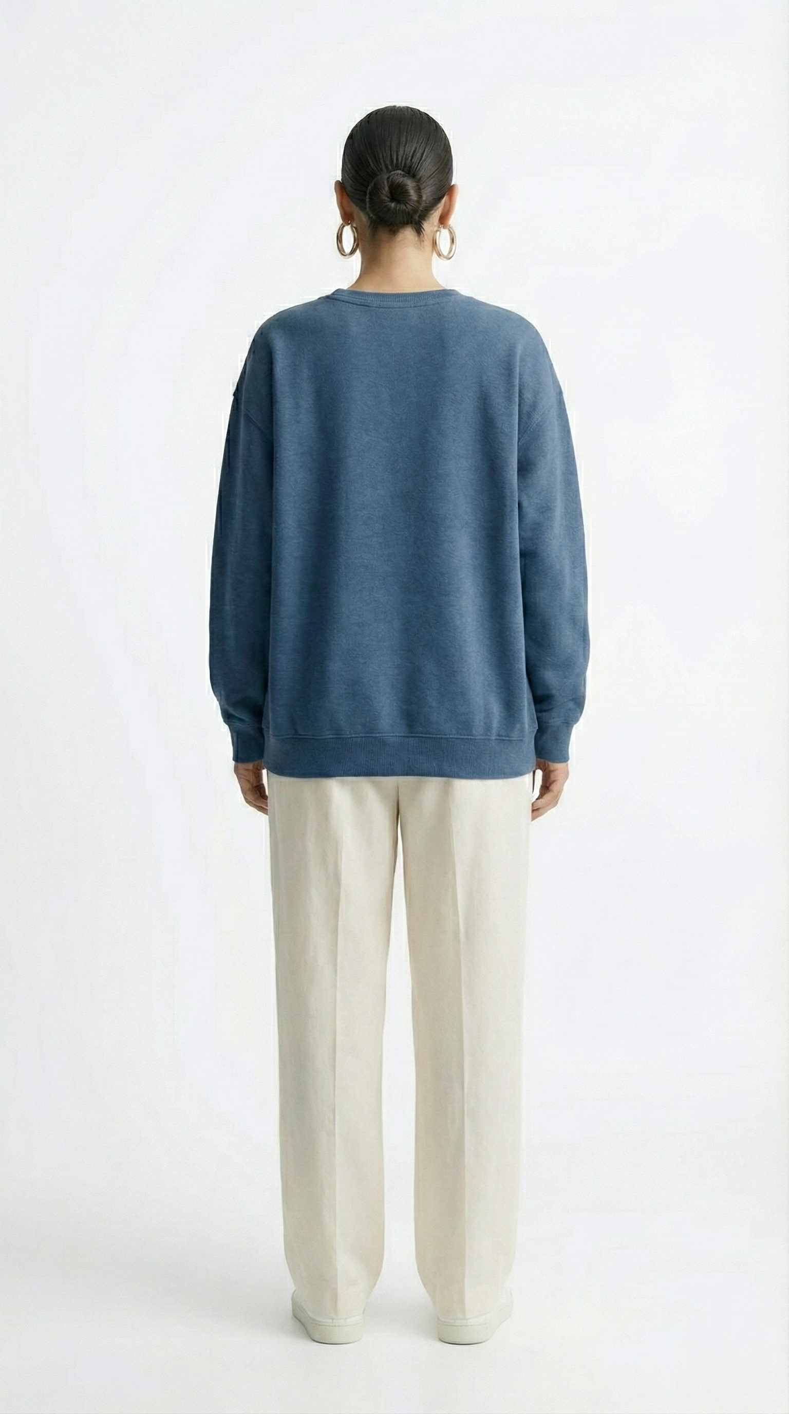Women's Oversized Cotton-Blend Crewneck Sweatshirt Tinyloverclothing