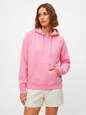 The Essential Cozy Pink Fleece Hoodie with Sweet Striped Hood Lining Tinyloverclothing
