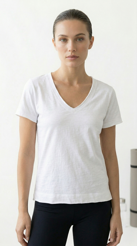 Everyday Effortless V-Neck Tee - 100% Cotton Tinyloverclothing
